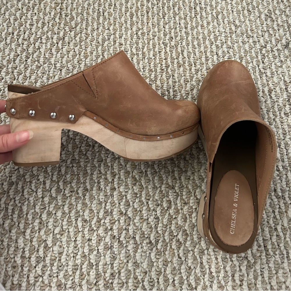 Brown Leather Clogs - image 5